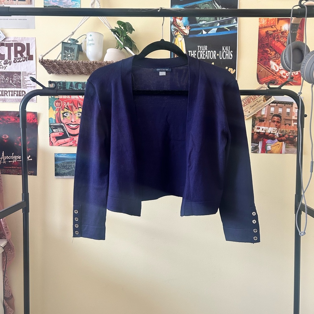Tommy Hilfiger Deep Purple Open Front Cardigan